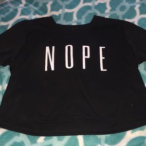 “Nope” Cropped Tee